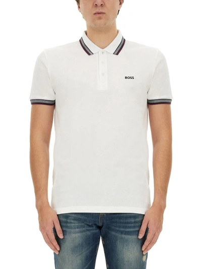 Hugo Boss Boss Polo With Logo In White