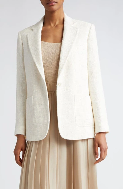 Eleventy Bouclé Blazer In Ivory