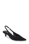 Jeffrey Campbell Persona Faux Shearling Pointed Toe Slingback Pump In Black Curly