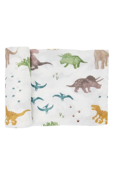 Little Unicorn Stretch Knit Swaddle In Neutral Dino Friends