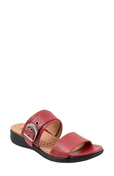 Softwalk Toki Slide Sandal In Dark Red
