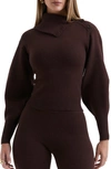 House Of Cb Adelita Split Cowl Neck Sweater In Chocolate Brown