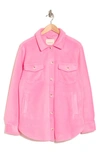 Thread & Supply Polar Fleece Shacket In Petal Pink