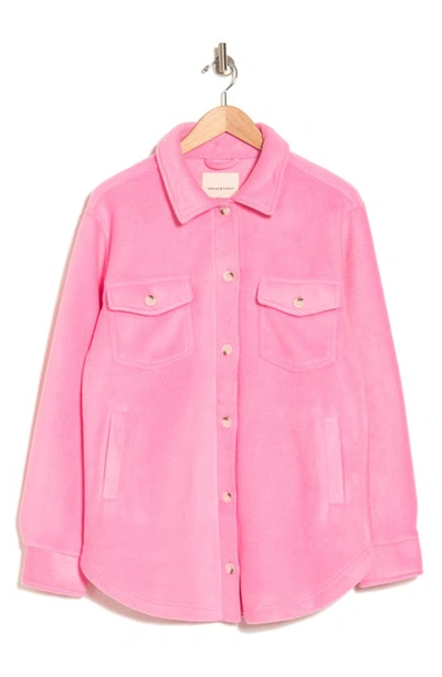 Thread & Supply Polar Fleece Shacket In Petal Pink