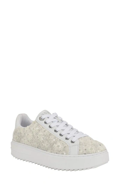 Guess Denesa Platform Sneaker In Ivory