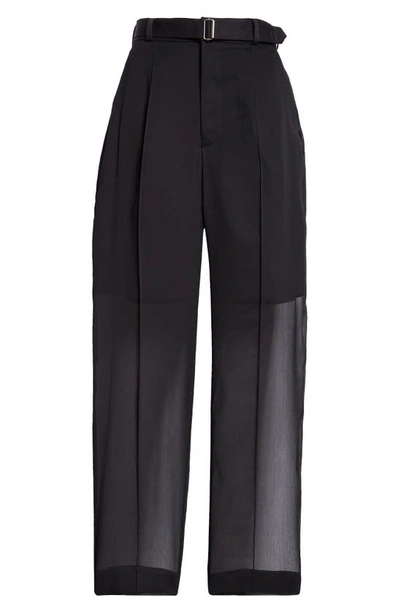 Undercover Layered Look Sheer Pants In Black