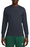 Nike Heavyweight Waffle Knit Top In Blue