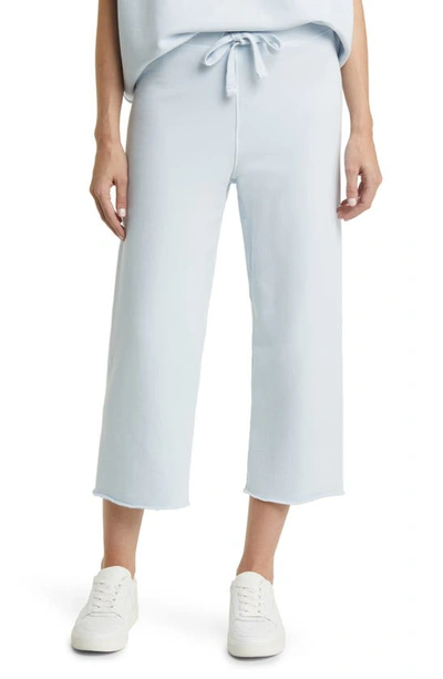 Frank & Eileen Catherine Crop Wide Leg Sweatpants In Blue