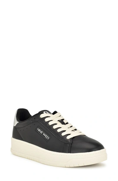 Nine West Dunnit Low Top Trainer In Black