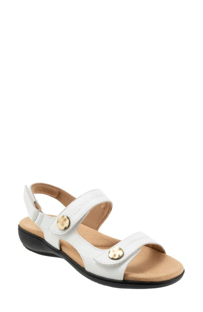 Trotters Romi Stitch Slingback Sandal In White