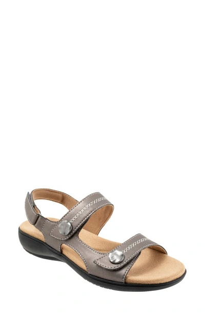 Trotters Romi Stitch Slingback Sandal In Pewter