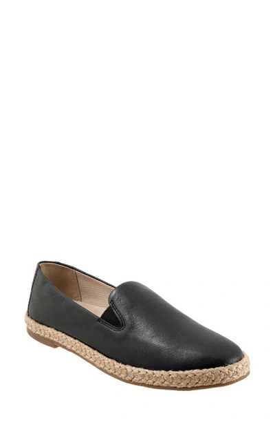 Trotters Poppy Espadrille Flat In Black