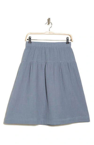 Industry Republic Clothing Cotton Gauze A-line Maxi Skirt In Med Steel Blue
