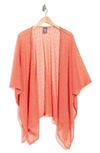 Vince Camuto Cotton Popcorn Ruana In Coral