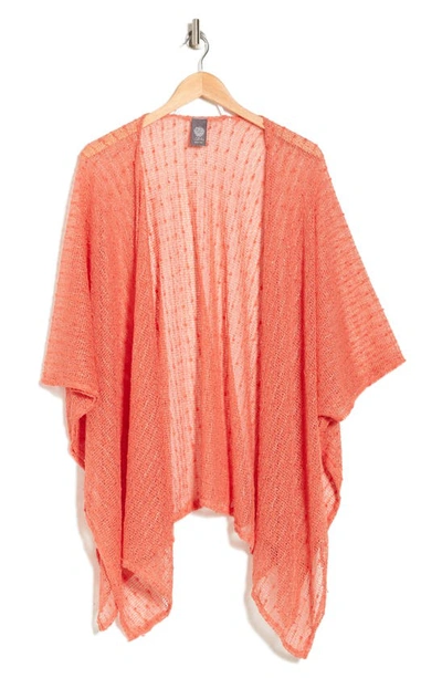 Vince Camuto Cotton Popcorn Ruana In Coral