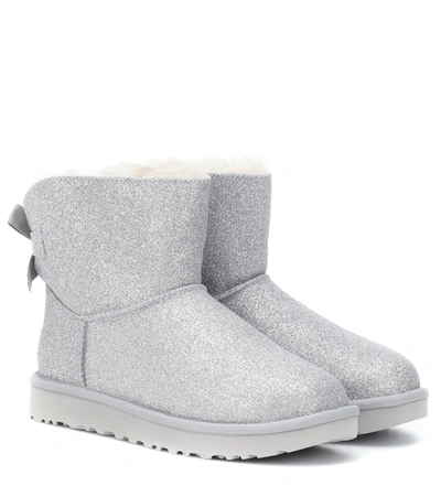 Ugg Women's Boots Mini Bailey Bow Sparkle In Silver | ModeSens