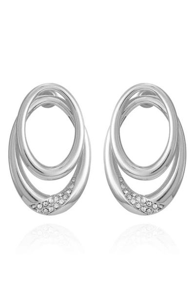 Vince Camuto Crystal Link Stud Earrings In Silver Tone