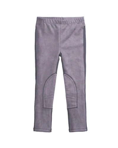 Imoga Stretch Faux-suede Contrast-back Pants In Gray