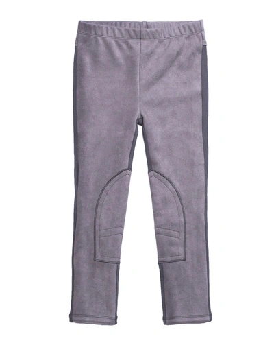 Imoga Stretch Faux-suede Contrast-back Pants In Gray