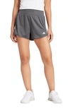 Adidas Originals Pacer High Waist Knit Shorts In Grey,white