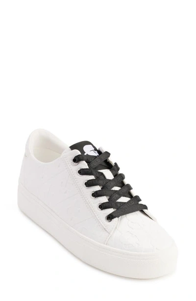 Karl Lagerfeld Cate Diamond Platform Sneaker In Bright White