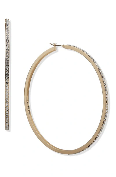 Karl Lagerfeld Crystal Hoop Earrings In Gold/ Crystal
