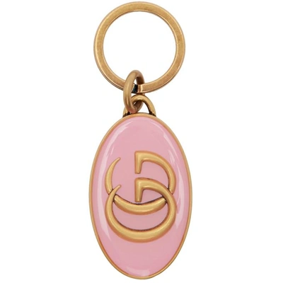 Gucci Pink And Gold Gg Keychain In 8991 Pink