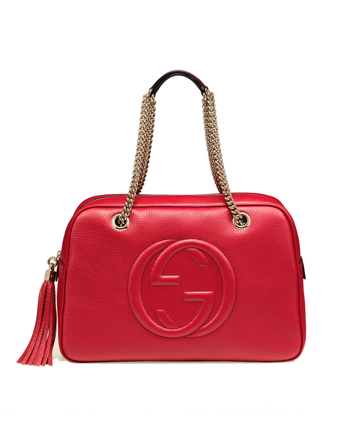 Gucci Soho Leather Chain Shoulder Handbag&#39; In Red | ModeSens