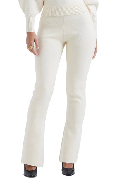 House Of Cb Nereida Rib Flare Pants In Cream