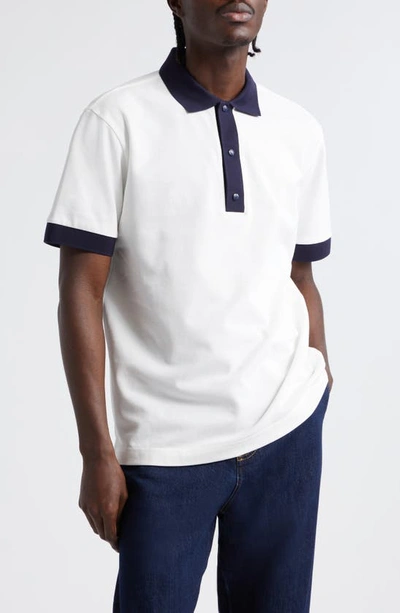 Moncler Grenoble Cotton Regular Fit Polo Shirt In Silk White