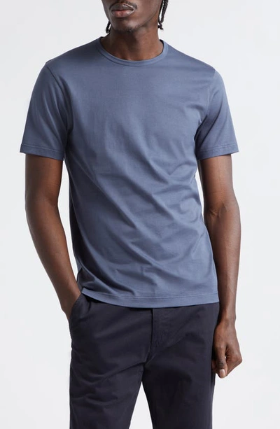 Sunspel Supima® Cotton Crewneck T-shirt In Slate Blue