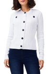 Nic + Zoe Snap Cable Stitch Cardigan In Paper White