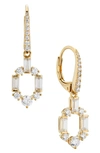 Nadri Gwen Cubic Zirconia Link Earrings In Gold