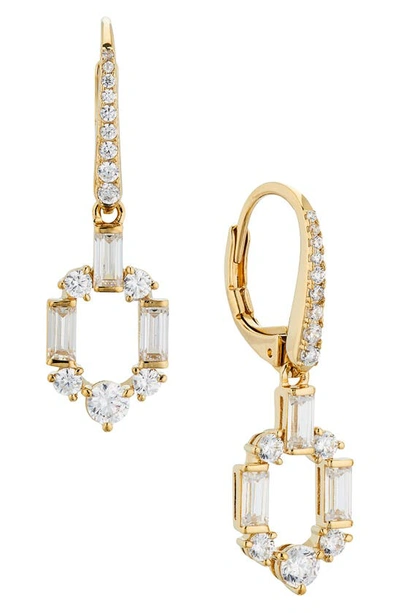 Nadri Gwen Cubic Zirconia Link Earrings In Gold