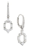 Nadri Gwen Cubic Zirconia Link Earrings In Silver