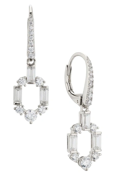 Nadri Gwen Cubic Zirconia Link Earrings In Silver