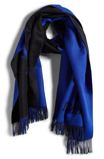 Burberry Rose Cashmere Fringe Scarf In Knight / Black