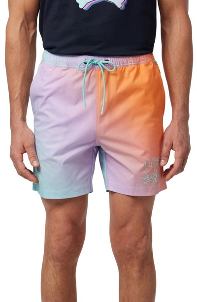 Psycho Bunny Winton Printed 5.75 Swim Trunks In Wtl