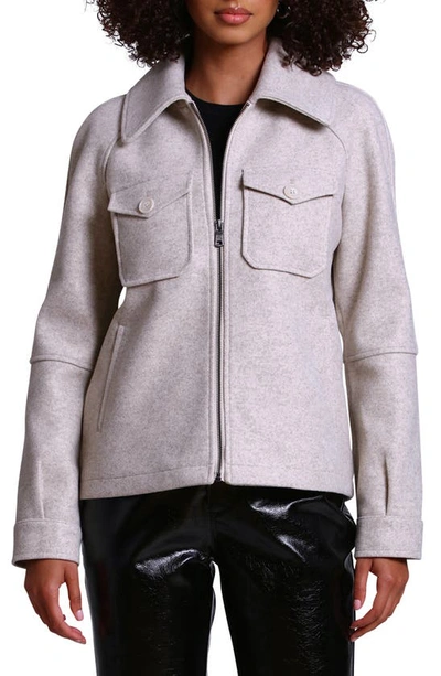 Avec Les Filles Zip-up Utility Jacket In Bone