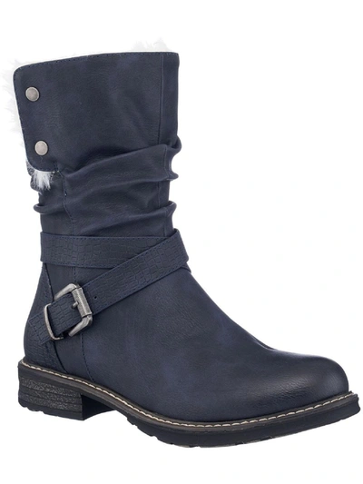 Gc Shoes Bailey Womens Leather Cold Weather Winter Boots In Blue