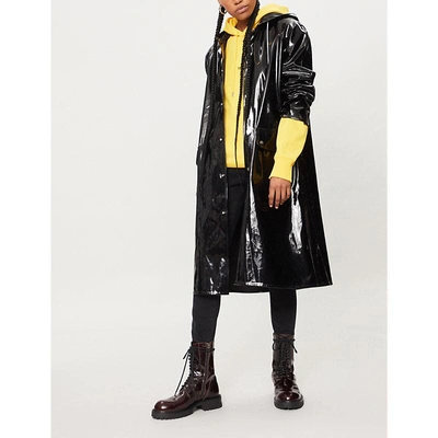 Rokh Hooded Rain Jacket In Black