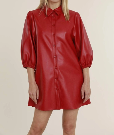 Dolce Cabo Vegan Leather Tunic Dress In Red