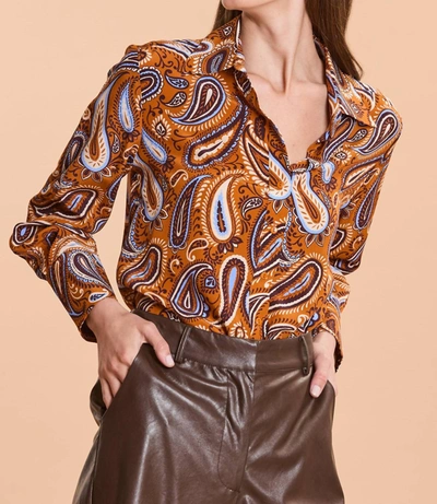 Tyler Boe Chloe Silk Paisley Shirt In Multi