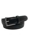 Boconi Embossed Logo Leather Belt In Black