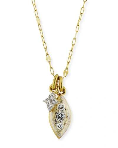 Jude Frances 18k Moroccan Double Diamond Pendant Necklace In Gold