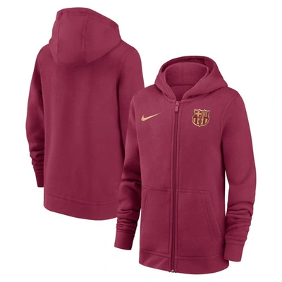 Nike Kids' Youth  Red Barcelona Drac Pack Club Full-zip Hoodie