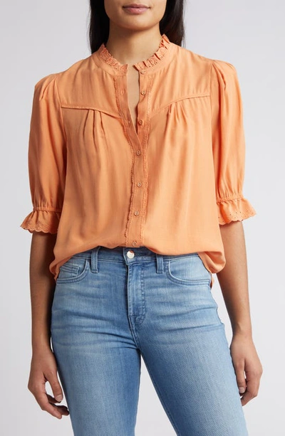 Wit & Wisdom Eyelet Accent Top In Autumn Sunset