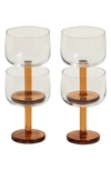 Our Place Set Of 4 Party Coupe Glasses In Clear/ Sunset