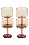 Our Place Set Of 4 Party Coupe Glasses In Peach/rosa