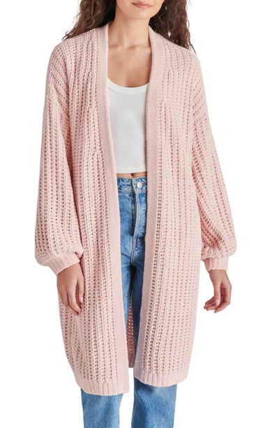 Steve Madden Emmie Chunky Knit Duster Cardigan In Light Pink